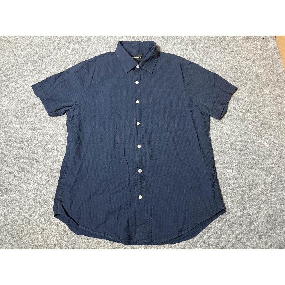 Bonobos Shirt Mens M Blue Short Sleeve Standard Fit Cotton Button-Up Casual